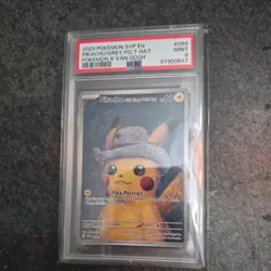 2023 POKEMON SVP EN-SV BLACK STAR PROMO #085 PIKACHU WITH GREY FELT HAT PSA 9 - Image 2