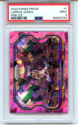 LeBron James 2020 Panini Prizm Pink Ice #1 PSA 9 Lakers - Image 4