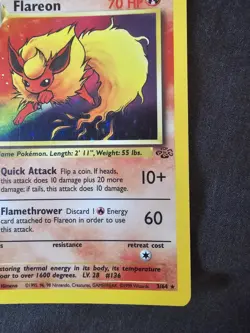 Pokemon Card - Flareon 3/64 Unlimited Holo Rare - Jungle WOTC - Image 5
