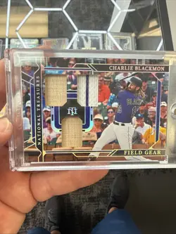 2022 Panini National Treasures - Field Gear Charlie Blackmon #FG-CB Duals 07/10 - Image 1