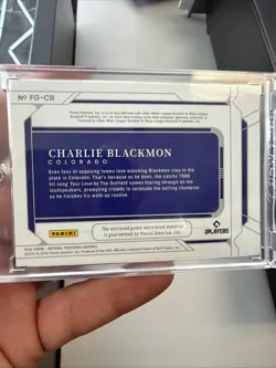 2022 Panini National Treasures - Field Gear Charlie Blackmon #FG-CB Duals 07/10 - Image 2