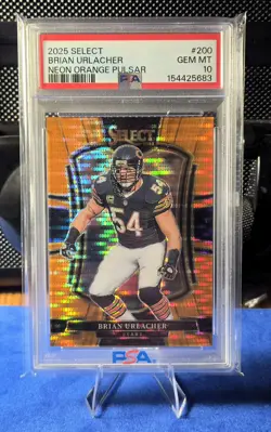 2025 Select Brian Urlacher Neon Orange Pulsar /7 #200 PSA 10(POP 1)*Color Match* - Image 1