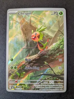 Chespin 087/086 Holo Illustration Rare Chaos Rising Pokemon Near Mint - Image 1