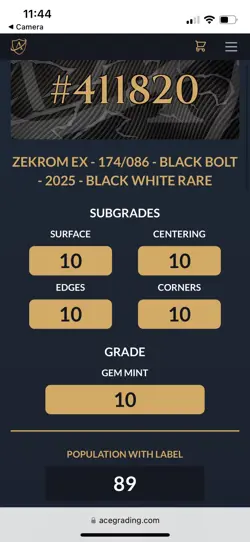 Zekrom EX 174/086 Black Bolt Japanese Pokemon Holo ACE 10 - Image 5
