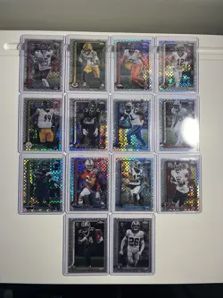 Lot Of 22 2025 Topps Chrome Football - X-Fractor (Hot Pink, Lime Green, Base) - Image 5