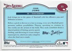 2025 Topps x Bob Ross Josh Jung #35 Indian Yellow #d /25 Rangers Joy of Baseball - Image 2