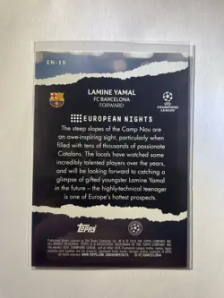 2023-24 Topps UEFA Club Competitions European Nights #EN-10 Lamine Yamal RC - Image 2