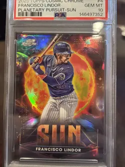 2025 Cosmic Chrome Francisco Lindor Planetary Pursuit SUN PPS-4 PSA 10 GEM MINT - Image 1
