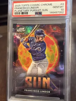2025 Cosmic Chrome Francisco Lindor Planetary Pursuit SUN PPS-4 PSA 10 GEM MINT - Image 2