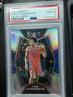 2021 SELECT-CADE CUNNINGHAM-SILVER PRIZM (RC)#116 PSA 10 Premier Level PISTONS - Image 1