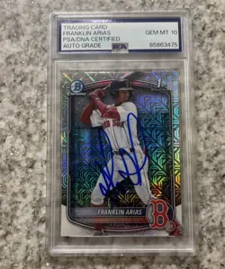 Franklin Arias 2025 Bowman Chrome AUTO PSA 10 GEM MOJO REFRACTOR SOX #67 - Image 2