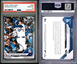 2025 Topps Now #903 Shohei Ohtani Los Angeles Dodgers PSA 10 GEM MINT - Image 3