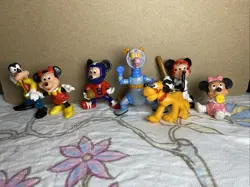 Lot 7 Vintage 1980s Disney Figurines PVC Figment Mickey Goofy Minnie Pluto PVC - Image 1