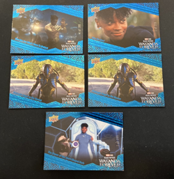 2024 Upper Deck Marvel Black Panther Wakanda Forever Blue /199 Lot of 5 - Image 1