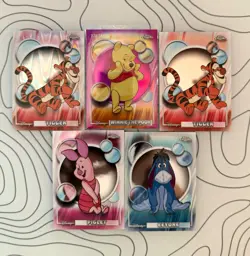 Topps 2023 Topps Chrome Disney Winnie the Pooh 5-Card Lot Tigger Eeyore - Image 1