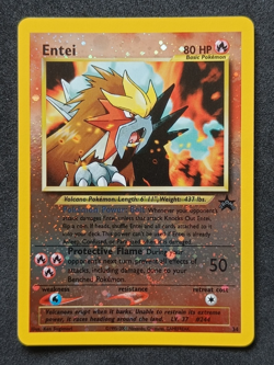 Pokemon TCG Entei 34 WOTC Black Star Promo Reverse Holo Card Vintage - NM SWIRL - Image 1