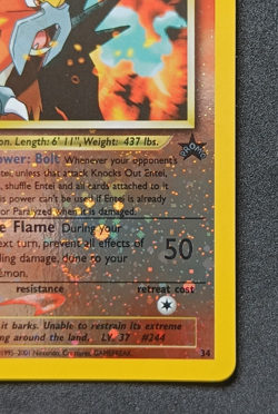 Pokemon TCG Entei 34 WOTC Black Star Promo Reverse Holo Card Vintage - NM SWIRL - Image 5