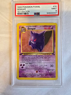 Pokemon TCG 1999 Fossil 1st Edition Gengar 20/62 English Regular Rare PSA 9 - Image 1