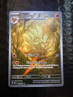 Pokemon TCG Ninetales Obsidian Flames Holo Card Illustration Rare 199/197 - Image 1