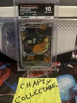 Pokemon TCG Team Rockets Raticate Card 202/182 Destined Rivals Ace 10 - Image 1