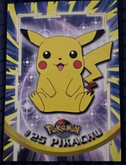 Pikachu #25 Topps Trading Cards Series 1 Blue Logo Pokemon Non Holo - Image 1