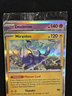 Pokemon Pitch Black SEALED Staff Promo Cards Miraidon, Bastiodon, Dhelmise, Slow - Image 3