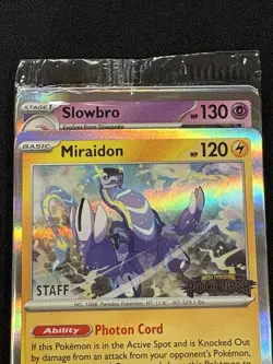 Pokemon Pitch Black SEALED Staff Promo Cards Miraidon, Bastiodon, Dhelmise, Slow - Image 4