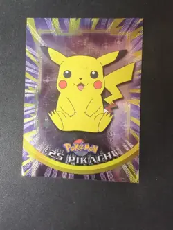 Foil Pikachu #25 Blue Logo Topps Trading Cards Series 1 Pokemon HP - Image 1