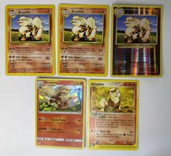 Title: Pokemon Arcanine Card Lot – 5 Cards (Vintage, Holo & Modern) - Image 1