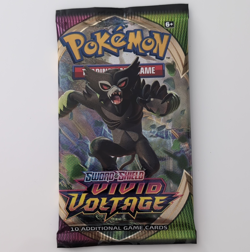 Pokemon TCG Sword & Shield Vivid Voltage Sealed Booster Pack Zarude 10 Cards - Image 1