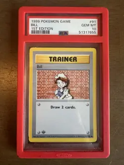 Pokemon Bill 1st Edition Shadowless Base Set 91/102 PSA 10 Gem Mint - Image 1
