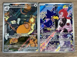 Pokemon TCG Destined Rivals Bundle Of 2 Cards Team Rockets Murkrow / Raticate - Image 1
