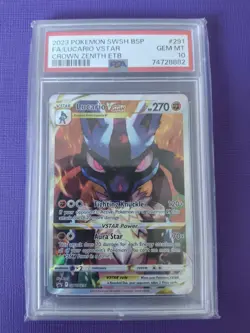 PSA 10 GEM MINT Lucario VSTAR SWSH291 Crown Zenith Promo Full Art Pokemon - Image 1