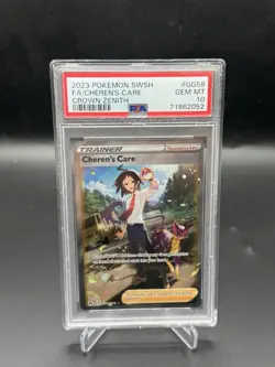 Pokemon TCG Cheren's Care GG58/GG70 Crown Zenith GG Full Art Holo EN PSA 10 - Image 1
