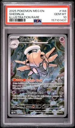 PSA 10 Shedinja 144/132 Illustration Rare Mega Evolution Pokemon TCG - Image 1