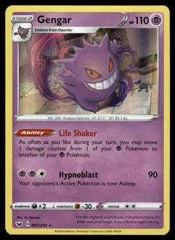 Gengar 085/202 Holo Rare Sword & Shield Pokemon Near Mint - Image 1