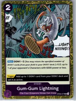 Gum-Gum Lightning (Pirate Foil) OP09-077 English PRB02 - One Piece Card - NM - Image 1
