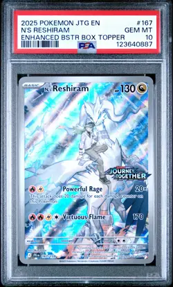 2025 POKEMON JTG EN-JOURNEY TOGETHER #167 N'S RESHIRAM PSA 10 - Image 1