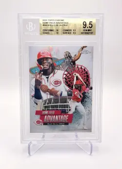 2025 Topps Chrome Elly De La Cruz Home Field Advantage SSP Reds PSA 10 GEM MINT - Image 1