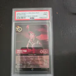 PETER PAN Disney Lorcana Enchanted Text Error #215 PSA 9 MINT - Image 1