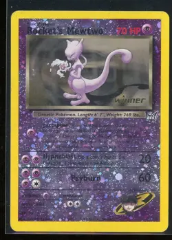 2003 Pokemon Best of Game PROMO Winner Stamp Rocket's Mewtwo Reverse Holo 8 - Image 1