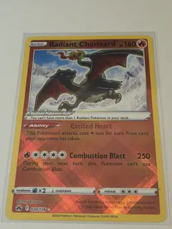 Pokemon TCG Radiant Charizard Holo Card 020/159 Crown Zenith Radiant Rare - Image 2