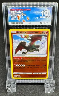 Pokemon TCG Radiant Charizard Crown Zenith Holo Card 020/159 Ace 10 - Image 1