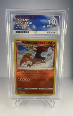Pokemon TCG Radiant Charizard Crown Zenith Holo Card 020/159 Ace 10 - Image 1
