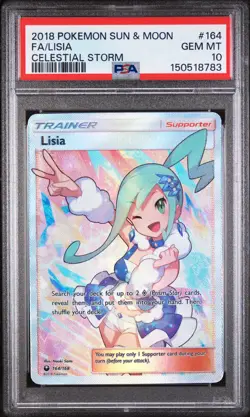 2018 POKEMON SUN & MOON CELESTIAL STORM #164 FULL ART/LISIA PSA 10 - Image 1