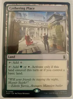 MTG Marvel Super Heroes - Gathering Place Land 266 Rare Regular - Image 1