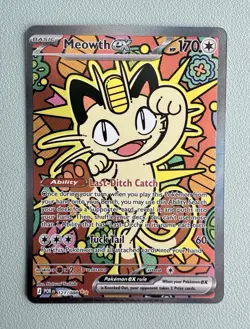 Pokemon Meowth ex TCG Full Art Holo Ultra Rare Card Perfect Order 121/088 - Image 1