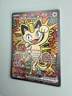 Pokemon Meowth ex TCG Full Art Holo Ultra Rare Card Perfect Order 121/088 - Image 2