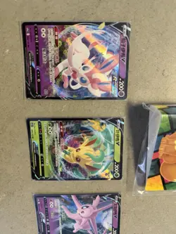 POKEMON MINI BINDER EEVEE COVER WITH 3 CARDS EEVEE EVOLUTIONS WOW L@@K H - Image 3