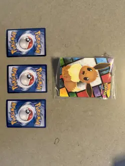 POKEMON MINI BINDER EEVEE COVER WITH 3 CARDS EEVEE EVOLUTIONS WOW L@@K H - Image 5